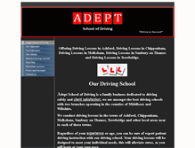 Tablet Screenshot of adeptschoolofdriving.co.uk